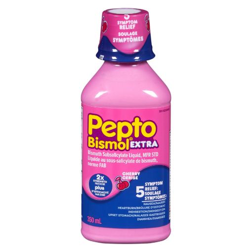 Picture of PEPTO BISMOL MULTI-SYMPTOM - CHERRY - EXTRA STRENGTH LIQUID 350ML          