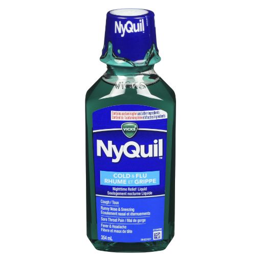 Picture of VICKS NYQUIL COLD and FLU LIQUID - ORIGINAL 354ML