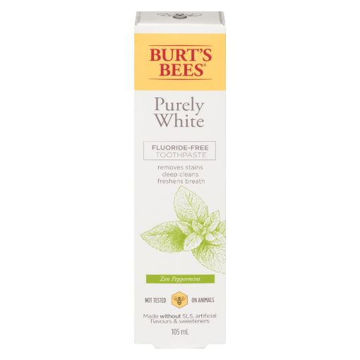 Picture of BURTS BEES PURELY WHITE FLUORIDE-FREE TOOTHPASTE - ZEN PEPPERMINT 105ML    