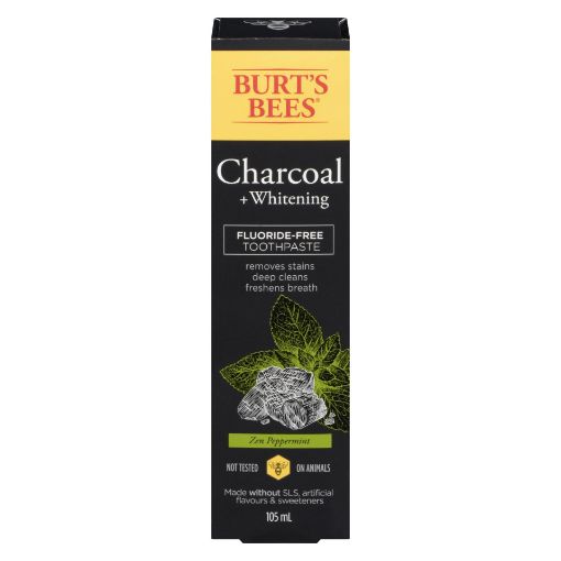 Picture of BURTS BEES CHARCOAL FLUORIDE FREE TOOTHPASTE 105ML                         