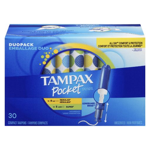 Picture of TAMPAX POCKET PEARL TAMPONS - DUO REG/SUP 2X 30S