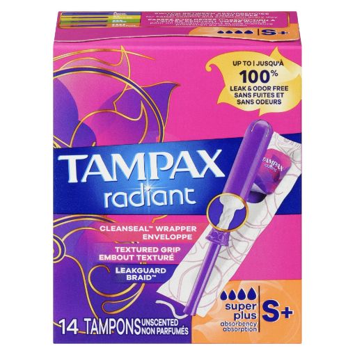 Picture of TAMPAX RADIANT TAMPONS - SUPER PLUS - UNSCENTED 1X 14S