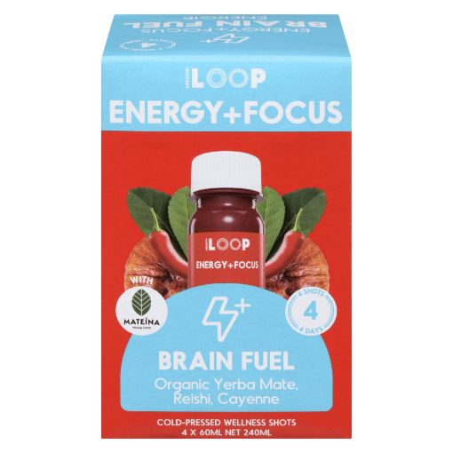 Picture of LOOP COLD-PRESSED WELLNESS SHOTS - ENERGY+FOCUS BRAIN FUEL 4X60ML