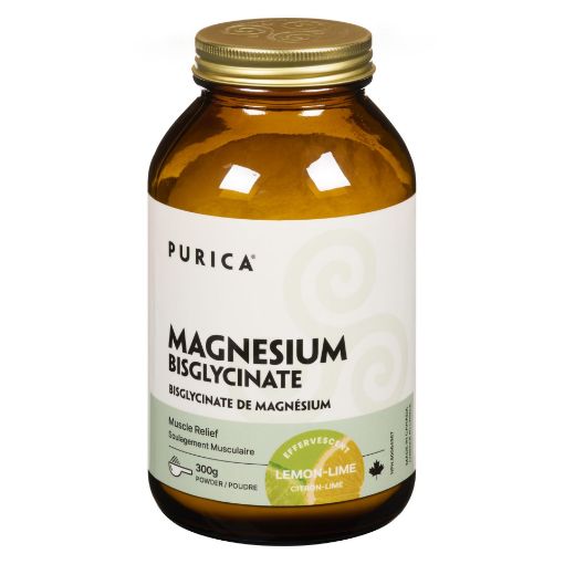 Picture of PURICA MAGNESIUM BISGLYCINATE EFFERVESCENT POWDER - LEMON/LIME 330GR  