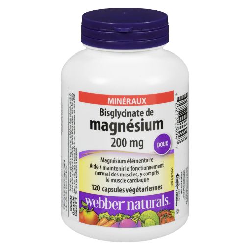 Picture of WEBBER NATURALS MAGNESIUM BISGLYCINATE 200MG CAPSULES 120S