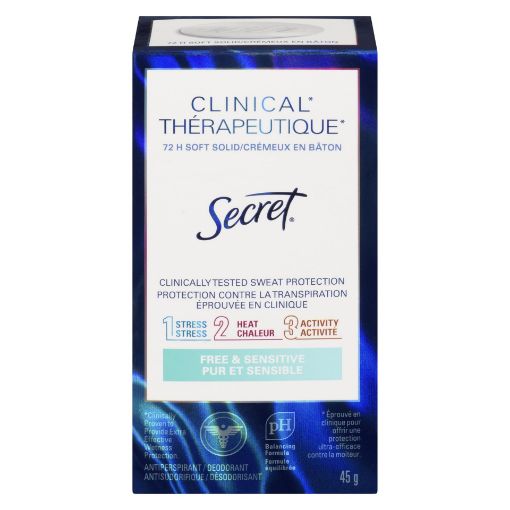 Picture of SECRET CLINICAL ANTIPERSPIRANT - FREE and SENSITIVE 45GR
