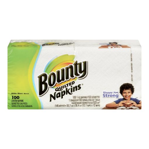 Picture of BOUNTY NAPKINS - WHITE 100S                                                