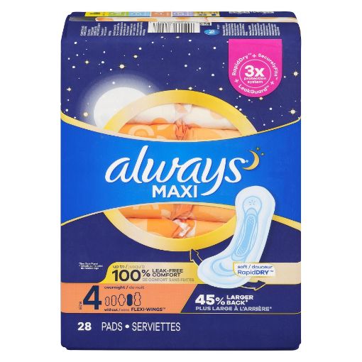 Picture of ALWAYS MAXI PAD - OVERNIGHT  28S                                           