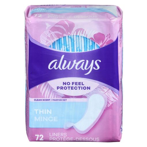Picture of ALWAYS PANTY LINERS - THIN - CLEAN SCENT 72S