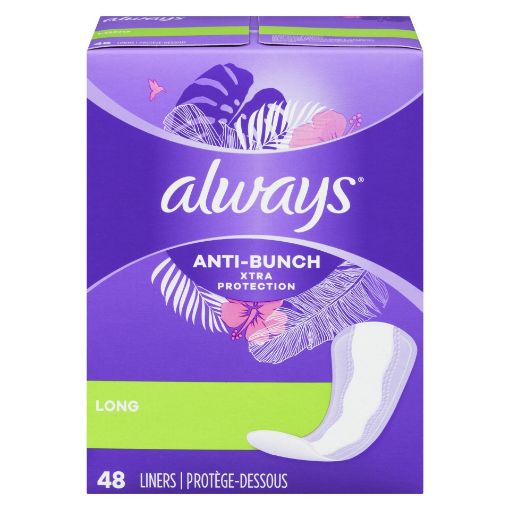 Picture of ALWAYS XTRA PROTECTION PANTY LINERS - LONG - UNSCENTED 1.2X 48S