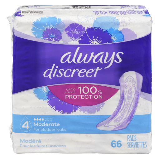 Picture of ALWAYS DISCREET PADS - MODERATE 66S