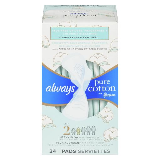 Picture of ALWAYS INFINITY NATURALS - PURE COTTON WITH FLEXFOAM SZ2 2X 24S