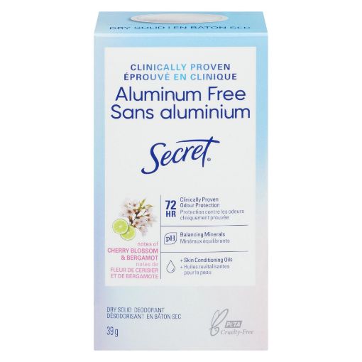 Picture of SECRET ALUMINUM FREE DEODORANT DRY SOLID - CHERRY BLOSSOM 39GR