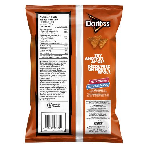 Picture of DORITOS CHIPS - ZESTY CHEESE 72GR