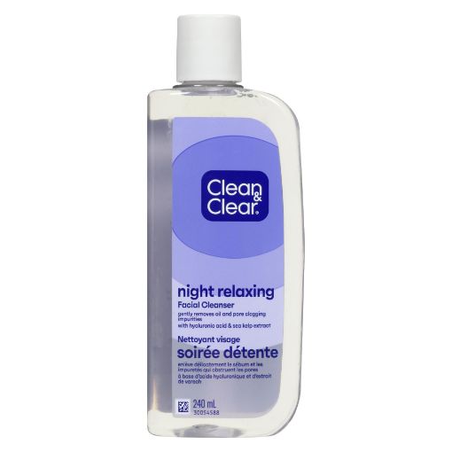 Picture of CLEAN and CLEAR NIGHT RELAX FACIAL CLEANSER LIQUID 240ML