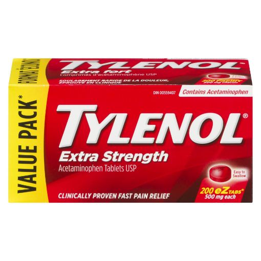 Picture of TYLENOL ACETAMINOPHEN - EXTRA STRENGTH - EZ OPEN TABLET 500MG 200S         