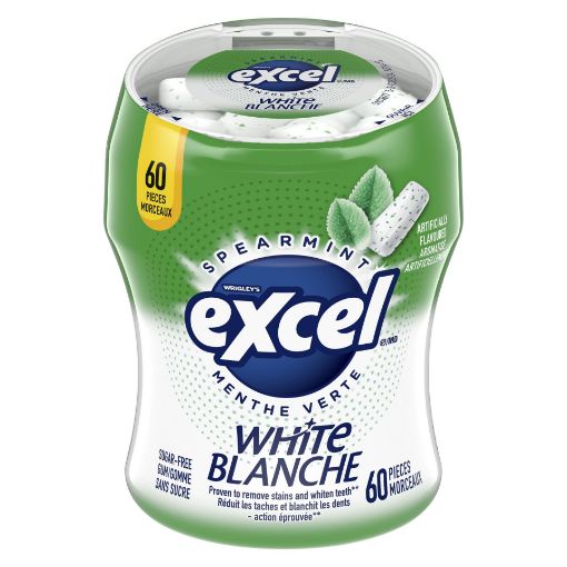 Picture of EXCEL WHITE GUM - SPEARMINT - BOTTLE 60S