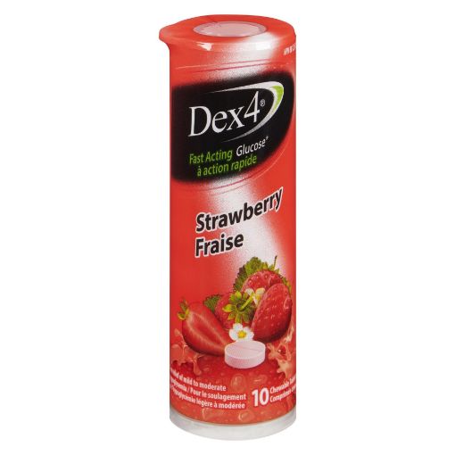 Picture of DEX 4 GLUCOSE TABLETS - TUBES - STRAWBERRY 10S