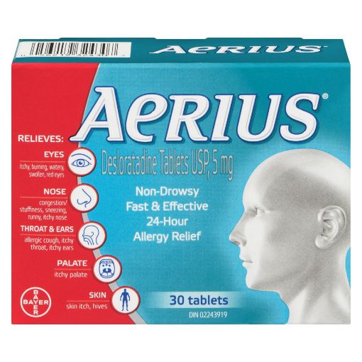 Picture of AERIUS NON-DROWSY TABLETS 5MG 30S