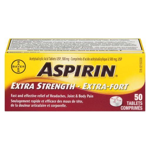 Picture of ASPIRIN A.S.A. EXTRA STRENGTH TABLET 500MG 50S