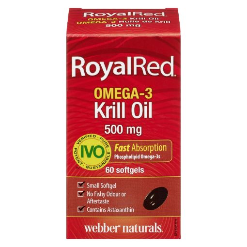 Picture of WEBBER NATURALS ROYAL RED OMEGA-3 KRILL OIL - 100% PURE 500MG 60S          