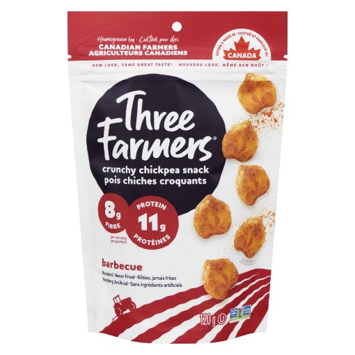 Picture of THREE FARMERS ROASTED CHICK PEAS - BARBEQUE 120GR