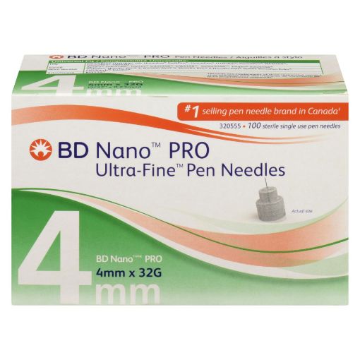 Picture of BD NANO PRO ULTRA-FINE PEN NEEDLES 32G 4MM PRO 1200 100S