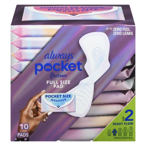 Picture of ALWAYS INFINITY POCKET FLEXFOAM PADS - SZ2 HEAVY FLOW WITH WINGS 1X 10S