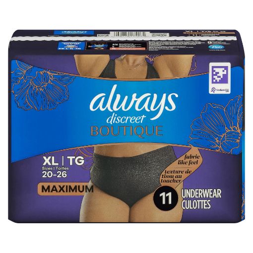 Picture of ALWAYS DISCREET BOUTIQUE UNDERWEAR - MAX - XL - BLACK 11S