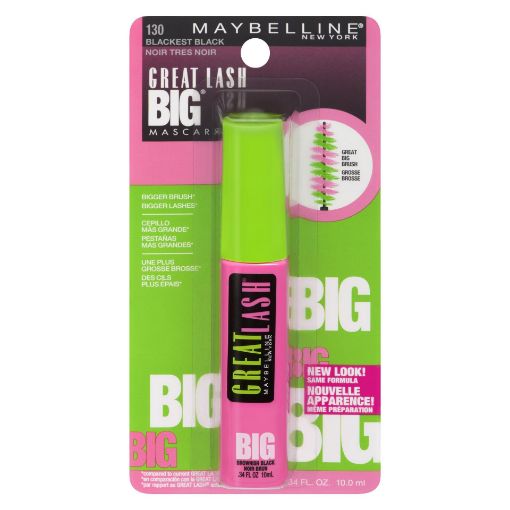 Picture of MAYBELLINE GREAT LASH BIG MASCARA - BLACKEST BLACK                         