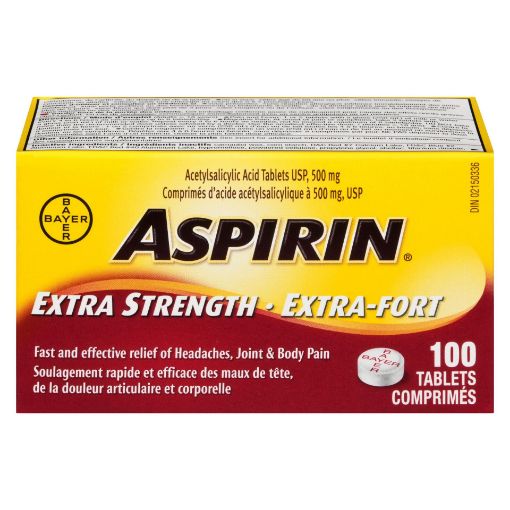 Picture of ASPIRIN A.S.A. EXTRA STRENGTH TABLET 500MG 100S