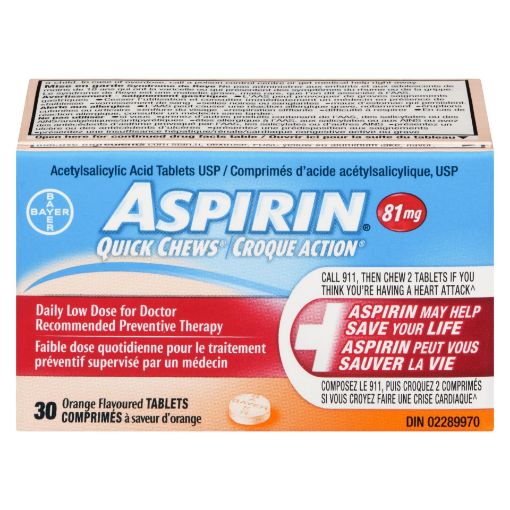 Picture of ASPIRIN QUICK CHEWS LOW DOSE 81MG 30S