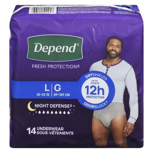 Picture of DEPEND FRESH PROTECTION UNDERWEAR FOR MEN - NIGHT DEFENSE - L 14S