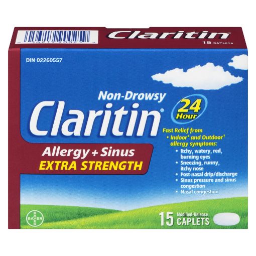 Picture of CLARITIN ALLERGY and SINUS - EXTRA STRENGTH - 24 HOURS - NO DROWSY TABLET 15S