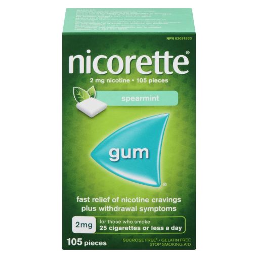 Picture of NICORETTE GUM 2MG - SPEARMINT 105S                                         