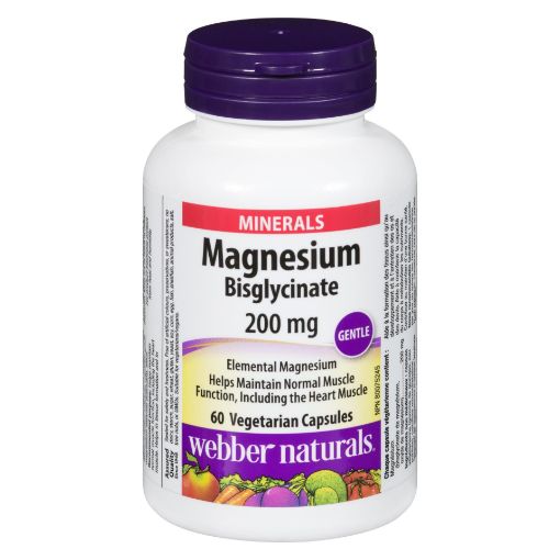 Picture of WEBBER NATURALS MAGNESIUM BISGLYCINATE 200MG CAPSULES 60S