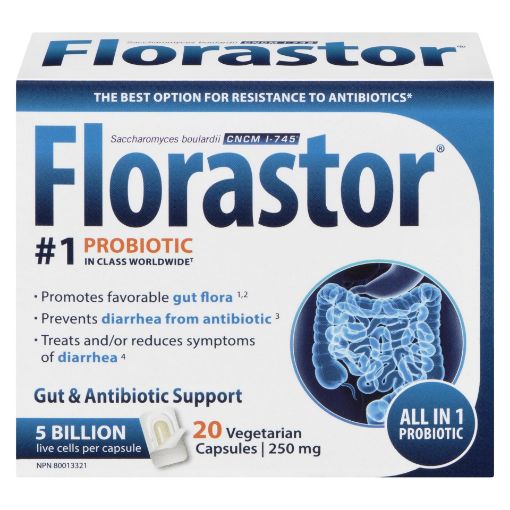 Picture of FLORASTOR DIGESTIVE PROBIOTIC CAPSULES 250MG 20S                           