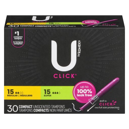 Picture of U BY KOTEX CLICK COMPACT TAMPONS - REGULAR/SUPER 30S