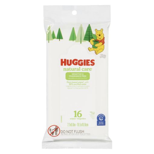 Picture of HUGGIES NATURAL CARE WIPES FRAGRANCE FREE - TRAVEL PACK 16S