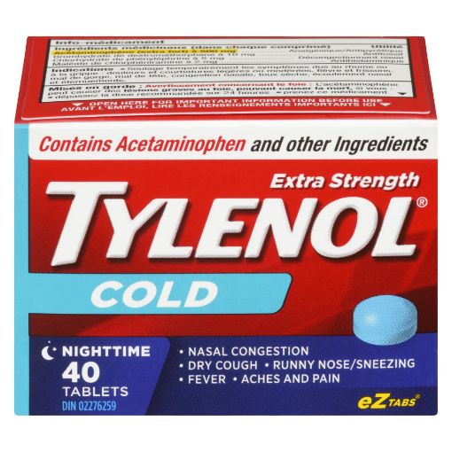 Picture of TYLENOL COLD NIGHT - EXTRA STRENGTH TABLET 40S
