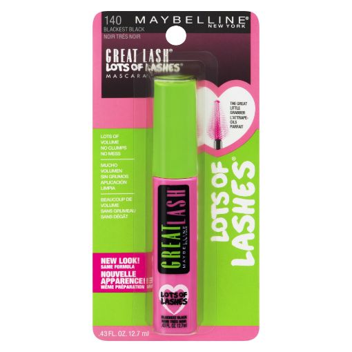 Picture of MAYBELLINE GREAT LASH LOTS OF LASHES MASCARA - BLACKEST BLACK              