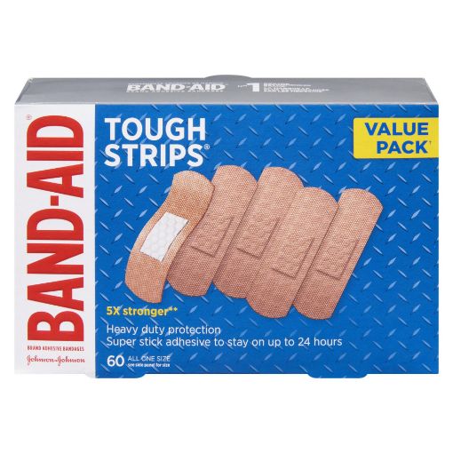 Picture of BAND-AID BANDAGE - TOUGH STRIPS - VALUE PACK 60S                           