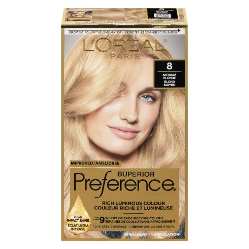 Picture of LOREAL PREFERENCE HAIR COLOUR - MEDIUM BLONDE #8                           