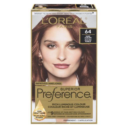 Picture of LOREAL PREFERENCE HAIR COLOUR - DARK AUBURN #64                            