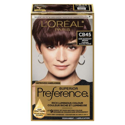 Picture of LOREAL PREFERENCE HAIR COLOUR - DARK MAHOGANY BROWN #CB45                  