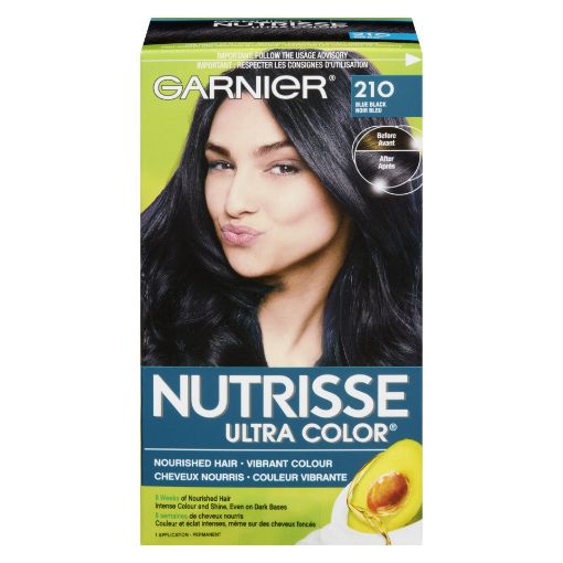 Picture of GARNIER NUTRISSE ULTRA COLOR HAIR COLOUR - BLUE BLACK #210                 
