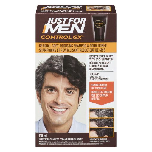 Picture of JUST FOR MEN CONTROL GX 2IN1 GREY REDUCING SHAMPOO and CONDITIONER 118ML