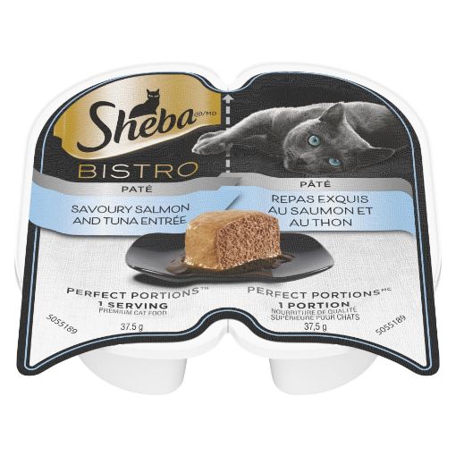 Picture of SHEBA BISTRO WET CAT FOOD PATE - SAVOURY SALMON and TUNA ENTREE 75GR