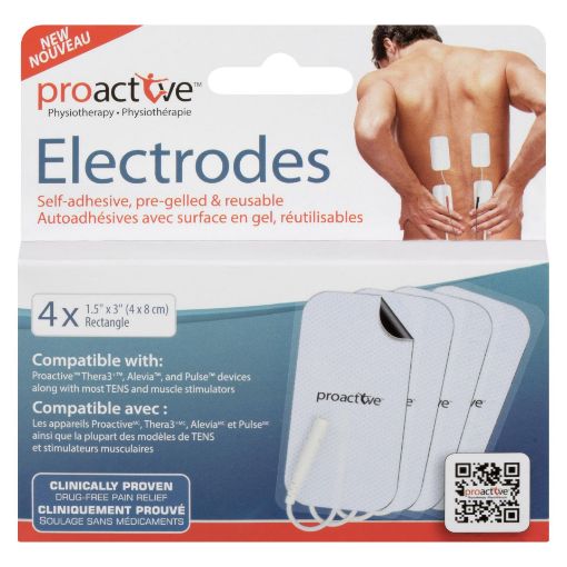 Picture of PROACTIVE ADHESIVE GEL ELECTRODES REUSABLE RECTANGULAR 1.57INX3.15IN 4S