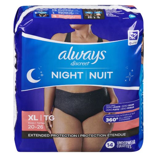 Picture of ALWAYS DISCREET UNDERWEAR - OVERNIGHT - XL 14S